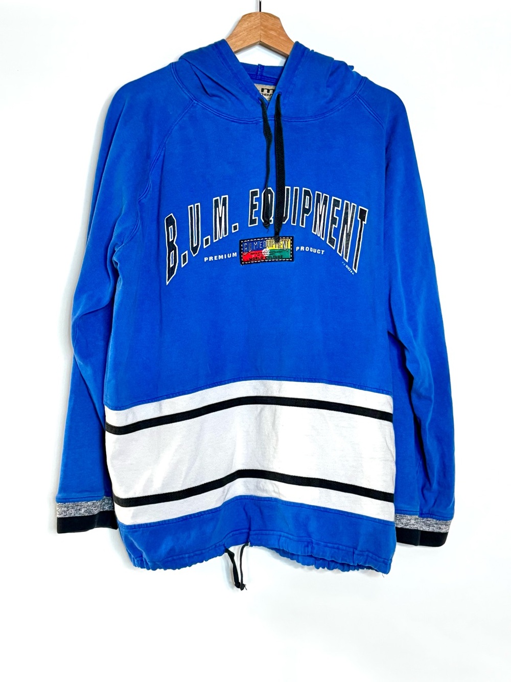 Vintage B.U.M. Equipment Royal Blue Pullover Hoodie